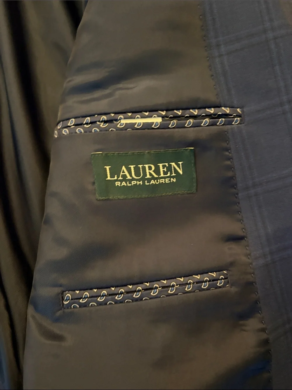 Lauren Ralph Lauren Dark Navy Striped Hertiage Luxury Preppy Upscale